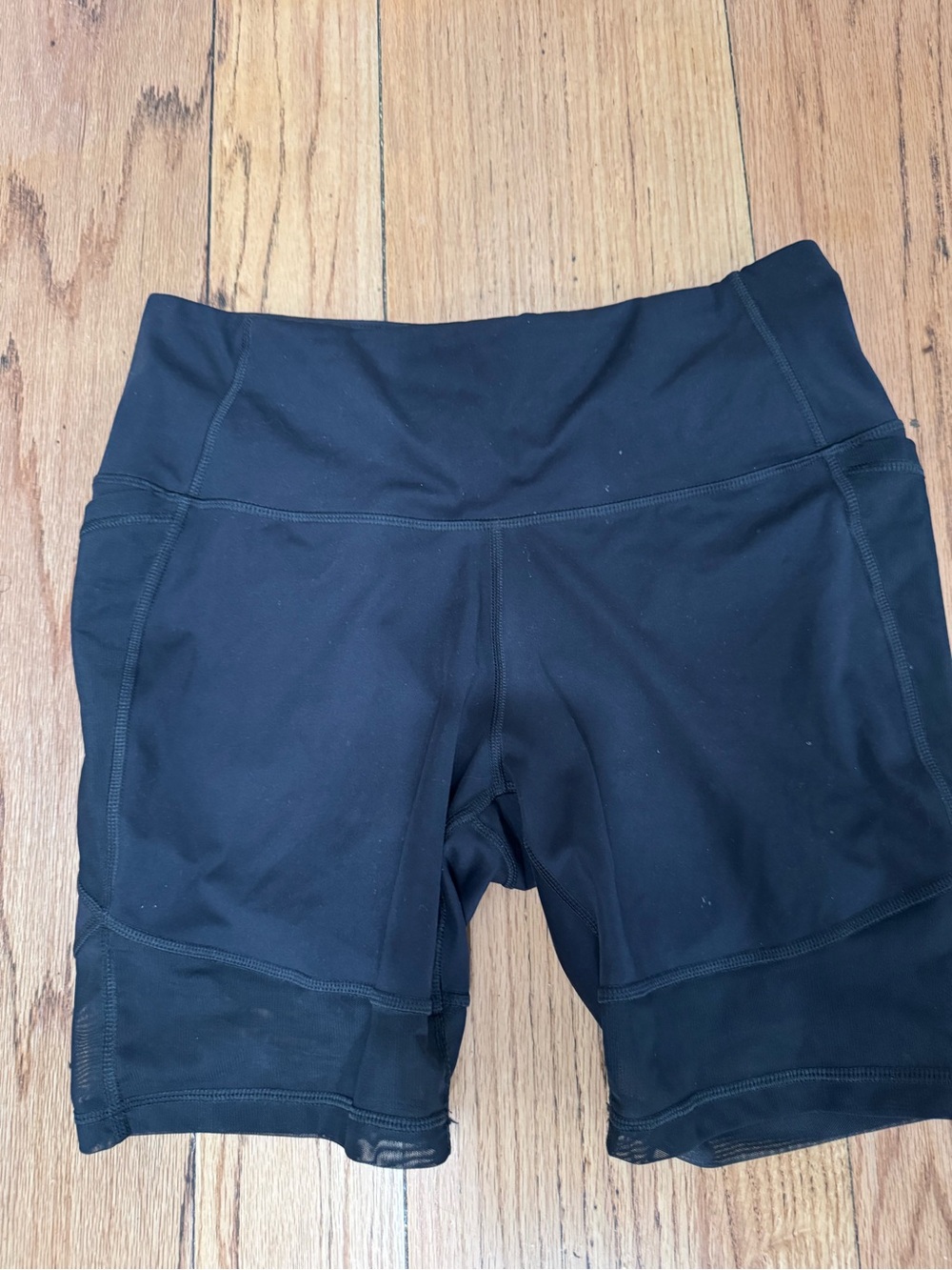 All in Motion Black High Rise Bike Shorts Mesh Pockets L